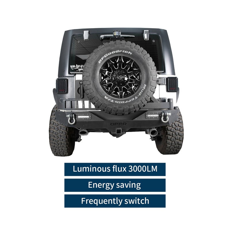 V8 GOD JK Wrangler Smoke Tail Lights Assembly w/Brake Light & Turn Signal Reverse Lamp for 2007-2018 Jeep Wrangler JK & Unlimited - Image 3